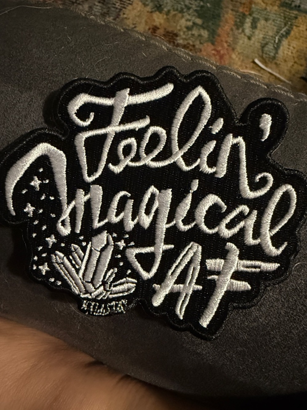 Feelin' Magical AF Black & White Embroidered Patch